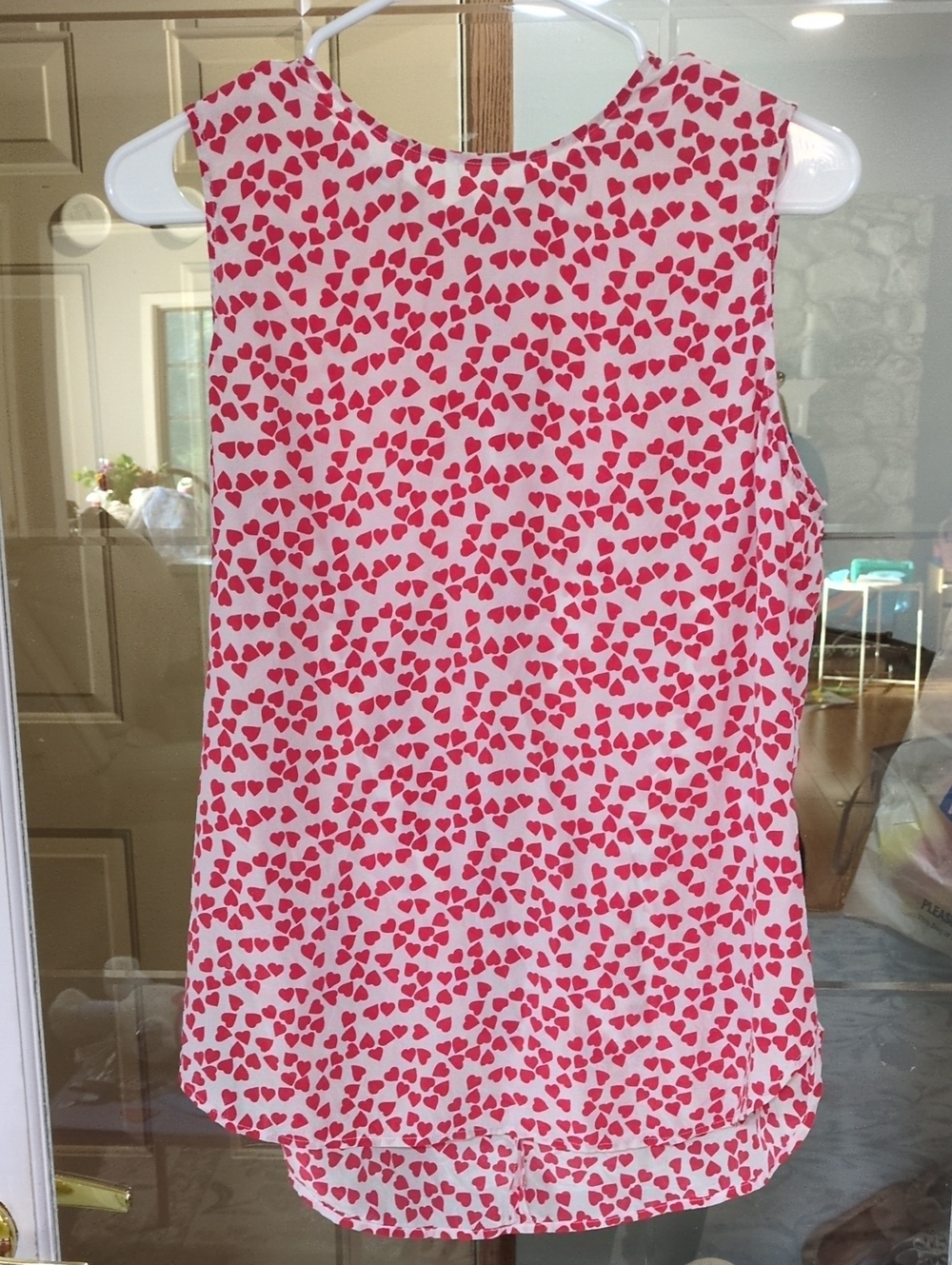 Equipment Femme Sleeveless Silk Heart Print Top